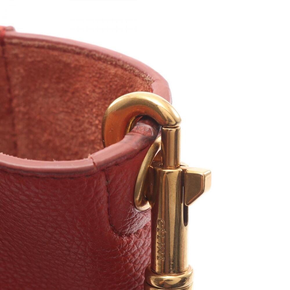 Celine Sangle Bucket Shoulder Bag Leather Red - Picture 5 of 8